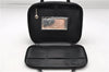 Authentic GUCCI Vanity Hand Bag GG Purse Nylon Leather Black 4839D