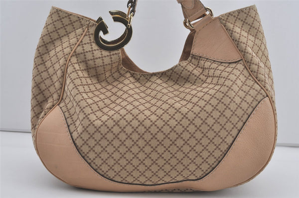 Authentic GUCCI Diamante Charlotte Tote Bag Canvas Leather 203504 Brown 4840I