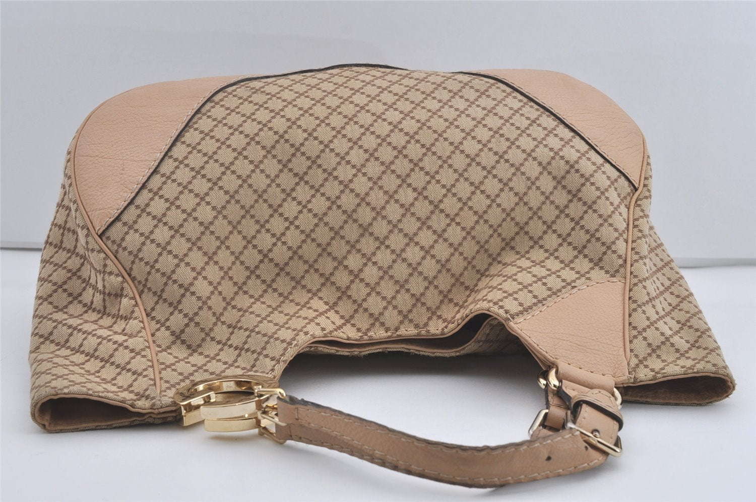 Authentic GUCCI Diamante Charlotte Tote Bag Canvas Leather 203504 Brown 4840I