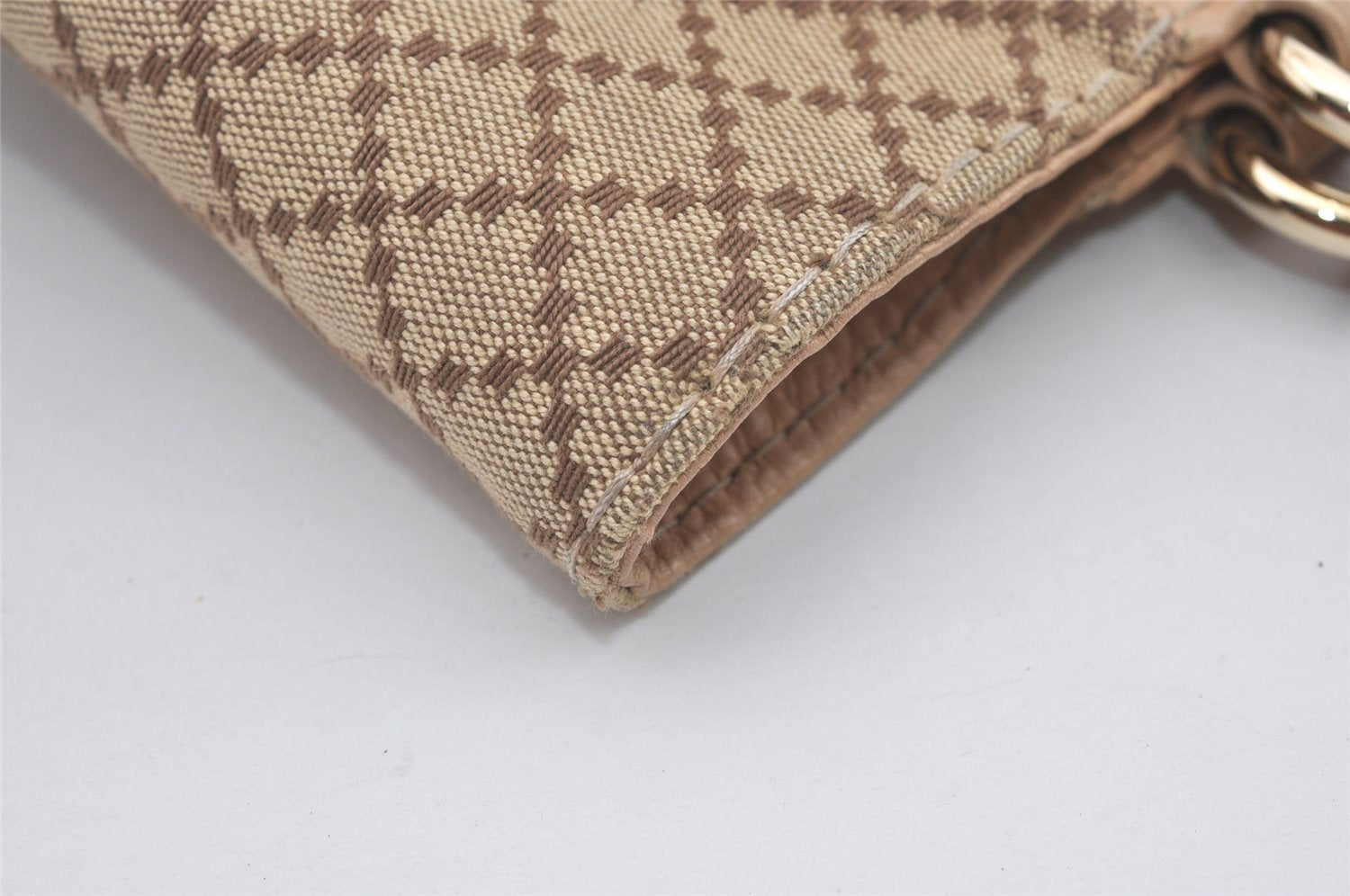 Authentic GUCCI Diamante Charlotte Tote Bag Canvas Leather 203504 Brown 4840I