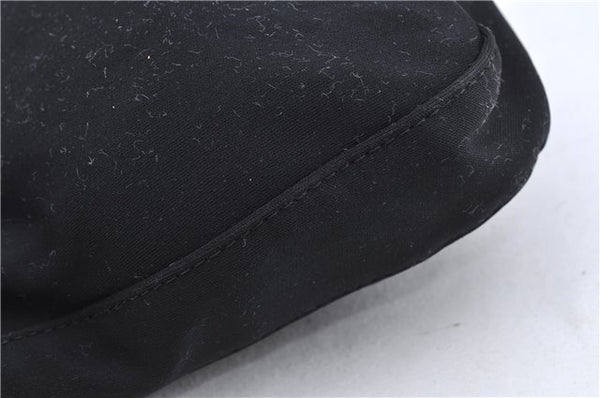 Authentic FENDI Mamma Baguette Shoulder Hand Bag Jersey Leather Black 4841B