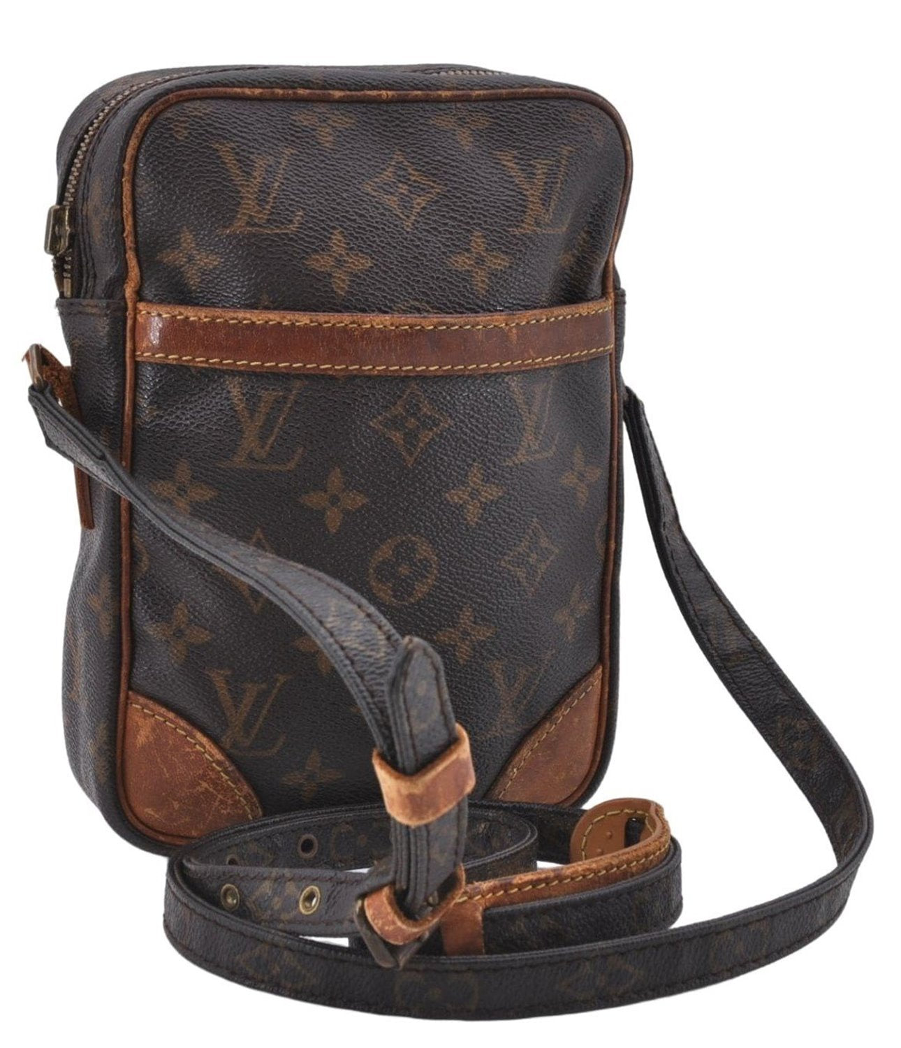Authentic Louis Vuitton Monogram Danube Shoulder Cross Bag M45266 LV Junk 4841D