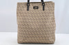 Authentic FENDI Vintage Zucchino Hand Bag Canvas Leather Beige 4841I