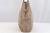 Authentic FENDI Vintage Zucchino Hand Bag Canvas Leather Beige 4841I
