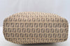 Authentic FENDI Vintage Zucchino Hand Bag Canvas Leather Beige 4841I