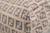 Authentic FENDI Vintage Zucchino Hand Bag Canvas Leather Beige 4841I