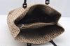 Authentic FENDI Vintage Zucchino Hand Bag Canvas Leather Beige 4841I