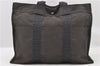 Authentic HERMES Her Line MM Hand Tote Bag Nylon Gray 4842C