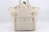 Authentic YVES SAINT LAURENT Downtown Shoulder Tote Bag Leather Ivory 4843D