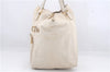 Authentic YVES SAINT LAURENT Downtown Shoulder Tote Bag Leather Ivory 4843D