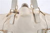 Authentic YVES SAINT LAURENT Downtown Shoulder Tote Bag Leather Ivory 4843D