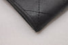 Authentic CHANEL Lamb Skin Matelasse Vintage Bifold Wallet Purse Black CC 4844I