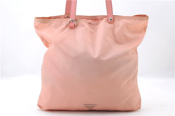 Authentic PRADA Tessuto Flower Nylon Leather Shoulder Tote Bag BR2844 Pink 4845C