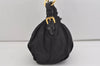 Authentic PRADA TESSUTO BOW Ribbon Nylon Leather Hand Bag BR4237 Black 4846I