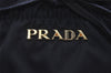 Authentic PRADA TESSUTO BOW Ribbon Nylon Leather Hand Bag BR4237 Black 4846I