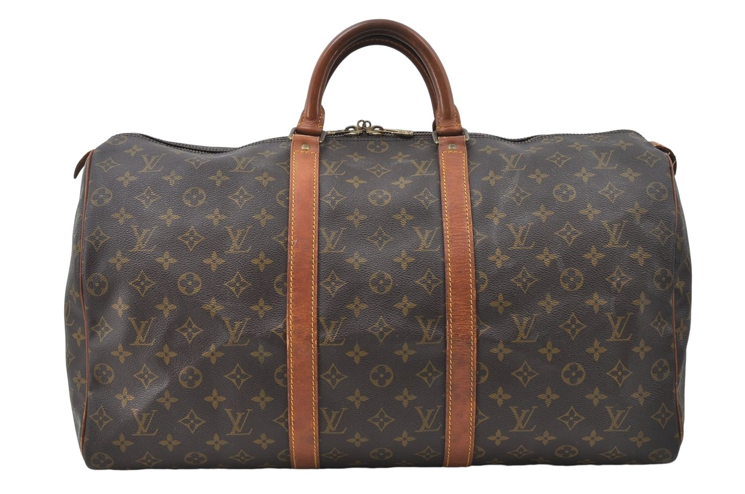 Authentic Louis Vuitton Monogram Keepall 50 Boston Bag M41426 LV 4847D
