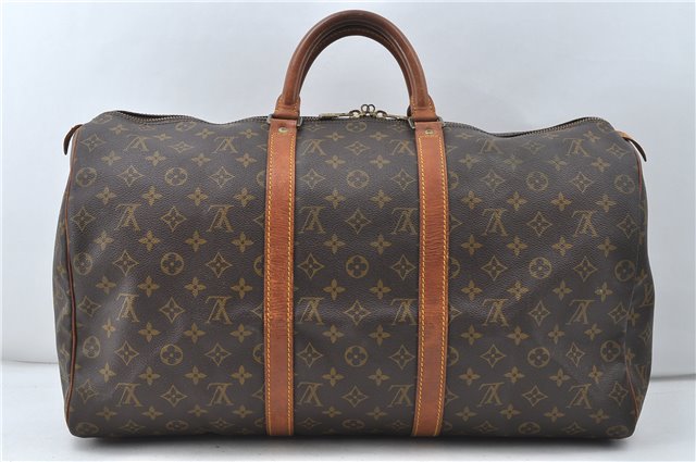 Authentic Louis Vuitton Monogram Keepall 50 Boston Bag M41426 LV 4847D