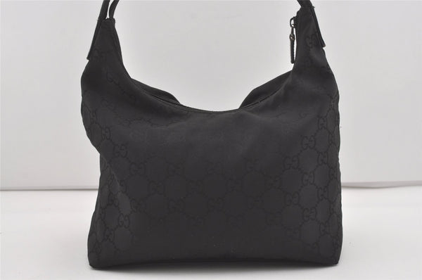 Authentic GUCCI Shoulder Hand Bag GG Nylon Leather 0013380 Black Junk 4847I