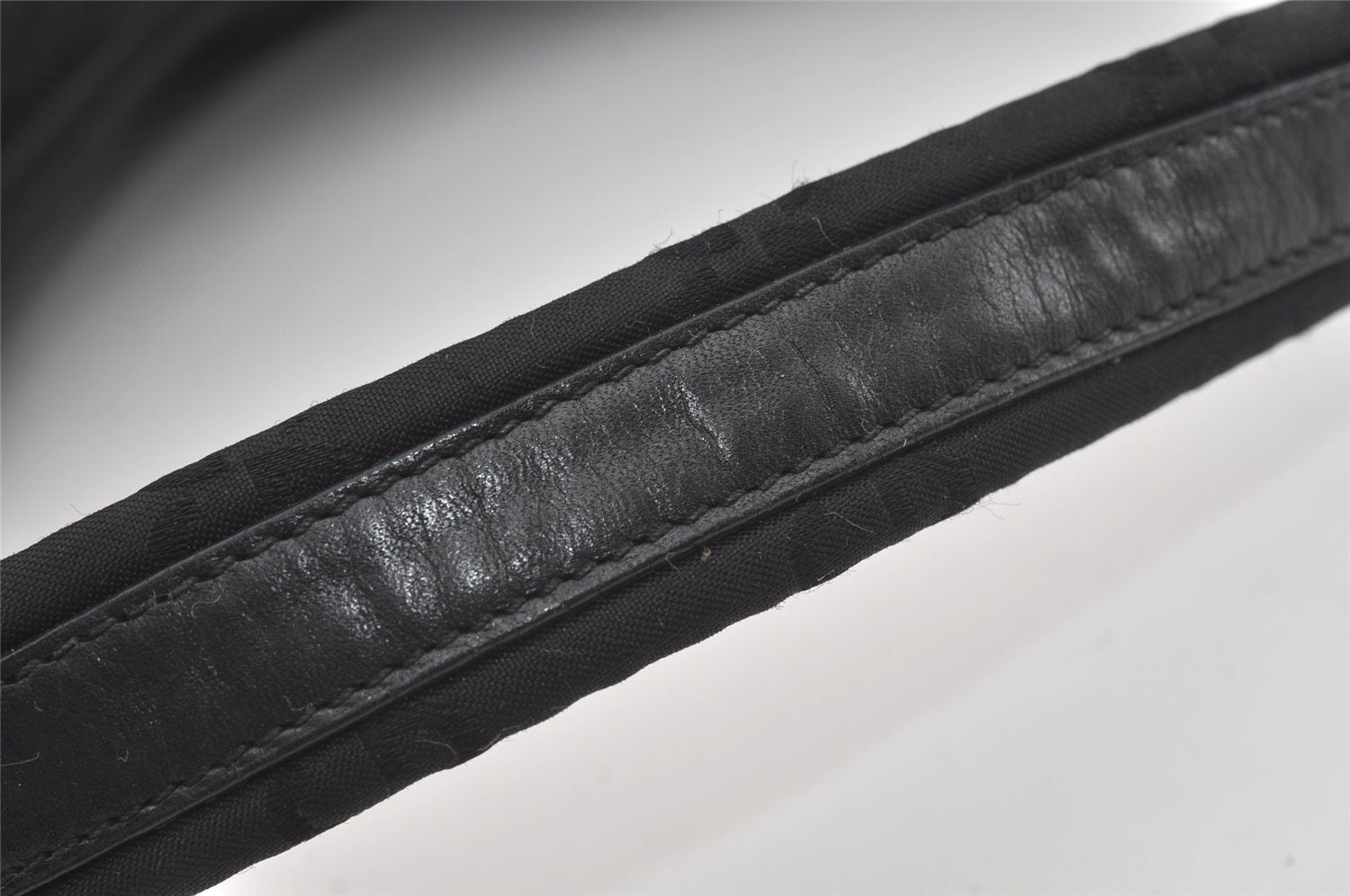 Authentic GUCCI Shoulder Hand Bag GG Nylon Leather 0013380 Black Junk 4847I