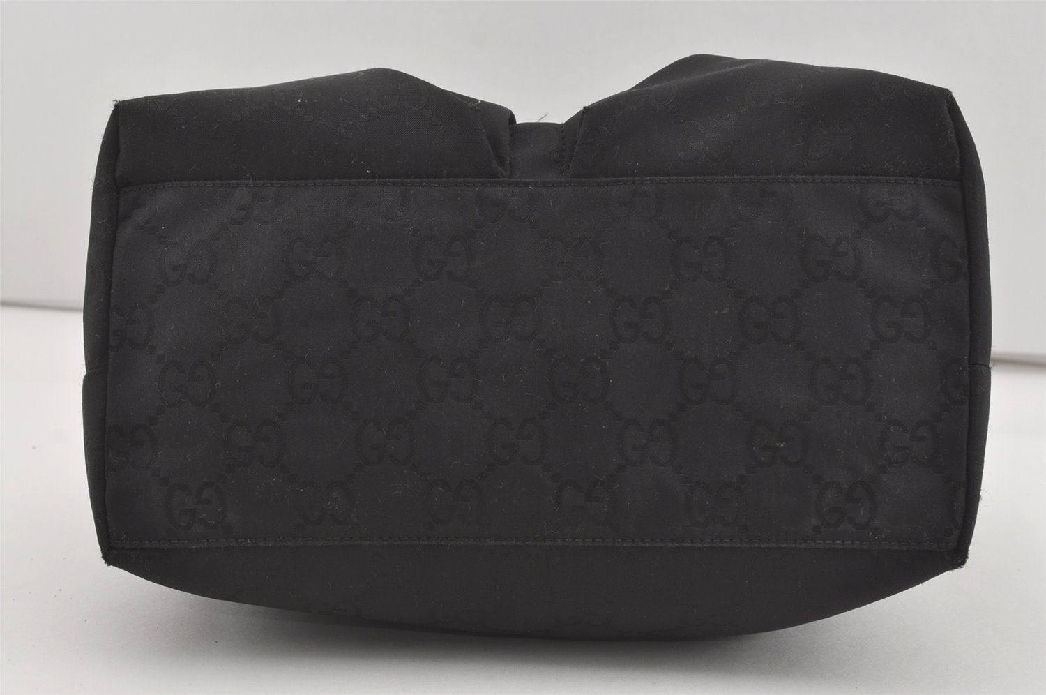 Authentic GUCCI Shoulder Hand Bag GG Nylon Leather 0013380 Black Junk 4847I