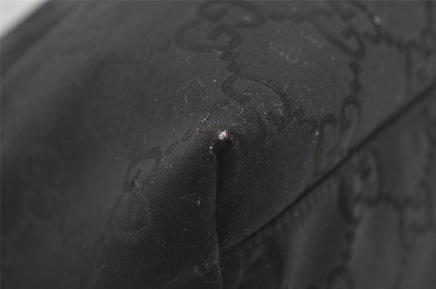 Authentic GUCCI Shoulder Hand Bag GG Nylon Leather 0013380 Black Junk 4847I