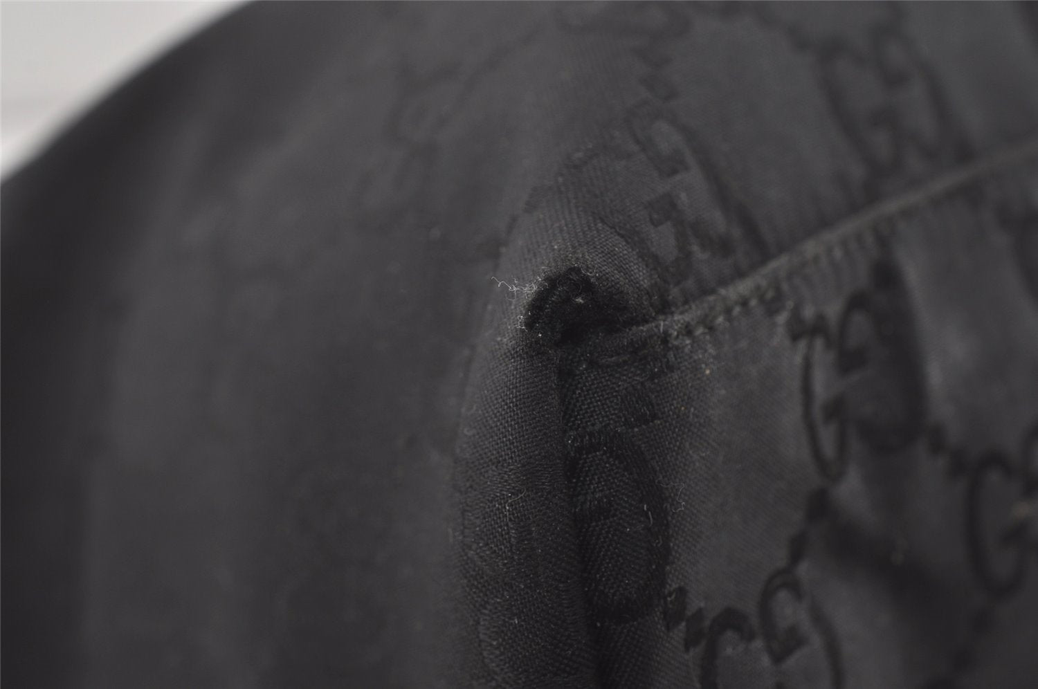 Authentic GUCCI Shoulder Hand Bag GG Nylon Leather 0013380 Black Junk 4847I