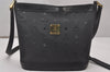 Authentic MCM Vintage Shoulder Cross Body Bag Purse PVC Leather Black 4848I