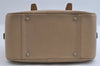 Authentic BURBERRY Vintage Leather Hand Boston Bag Beige 4849I