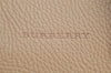 Authentic BURBERRY Vintage Leather Hand Boston Bag Beige 4849I