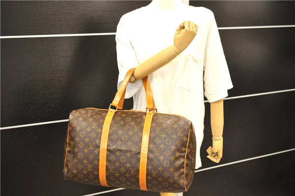 Authentic Louis Vuitton Monogram Sac Souple 45 Hand Boston Bag M41624 LV 4850D
