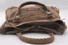 Authentic BALENCIAGA Classic Town 2Way Hand Bag Suede Leather 240579 Brown 4850I