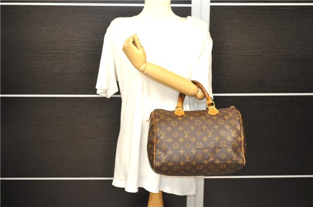 Authentic LOUIS VUITTON Monogram Speedy 30 Hand Bag M41526 LV Junk 4851C