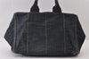 Authentic PRADA Canapa L Vintage Canvas Tote Hand Bag Denim Blue 4852I