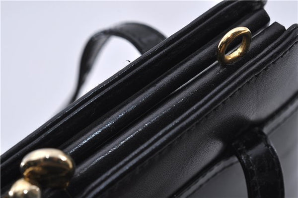 Authentic Salvatore Ferragamo Vara Ribbon Leather Hand Bag Q216187 Black 4853C