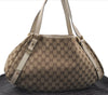 Authentic GUCCI Abbey Shoulder Tote Bag GG Canvas Leather 130736 Brown 4853E