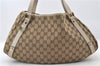 Authentic GUCCI Abbey Shoulder Tote Bag GG Canvas Leather 130736 Brown 4853E