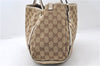Authentic GUCCI Abbey Shoulder Tote Bag GG Canvas Leather 130736 Brown 4853E