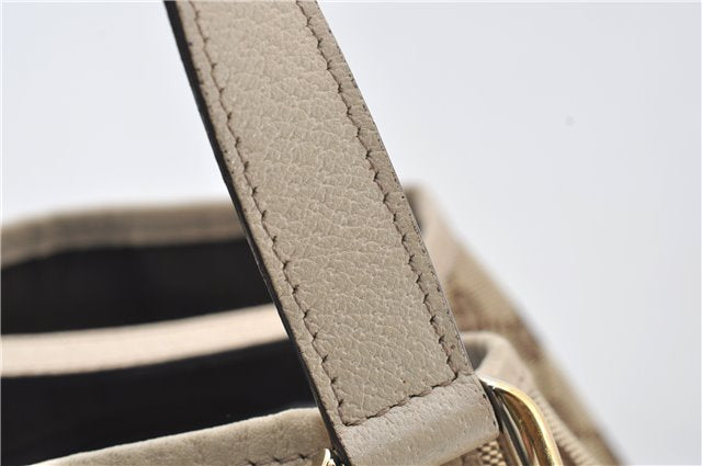 Authentic GUCCI Abbey Shoulder Tote Bag GG Canvas Leather 130736 Brown 4853E