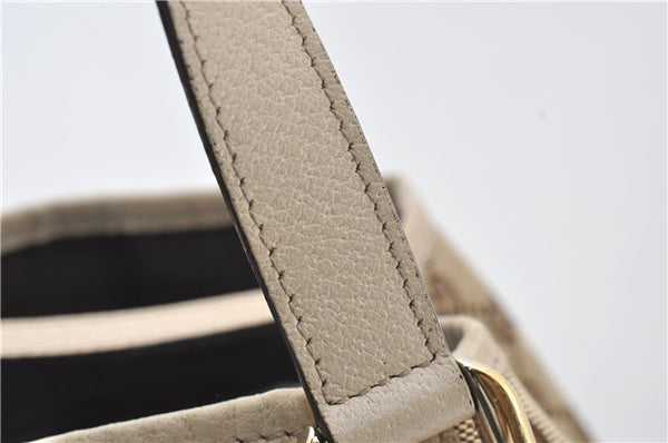 Authentic GUCCI Abbey Shoulder Tote Bag GG Canvas Leather 130736 Brown 4853E