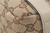 Authentic GUCCI Abbey Shoulder Tote Bag GG Canvas Leather 130736 Brown 4853E
