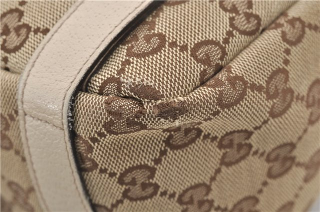 Authentic GUCCI Abbey Shoulder Tote Bag GG Canvas Leather 130736 Brown 4853E