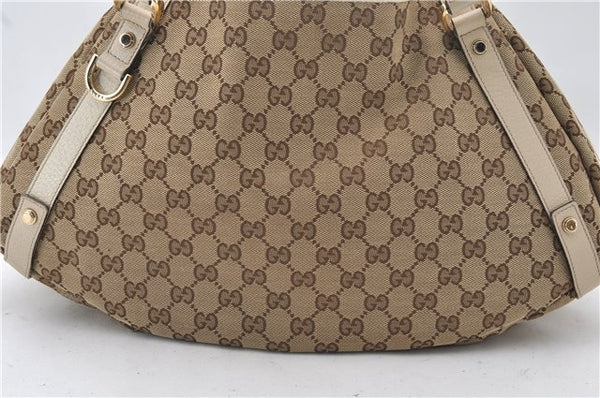 Authentic GUCCI Abbey Shoulder Tote Bag GG Canvas Leather 130736 Brown 4853E