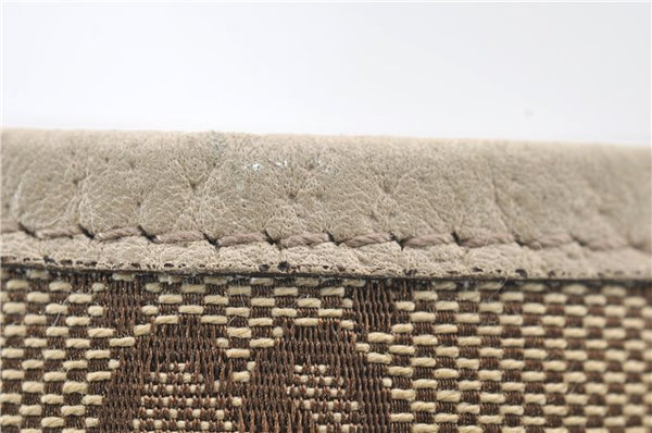 Authentic GUCCI Abbey Shoulder Tote Bag GG Canvas Leather 130736 Brown 4853E