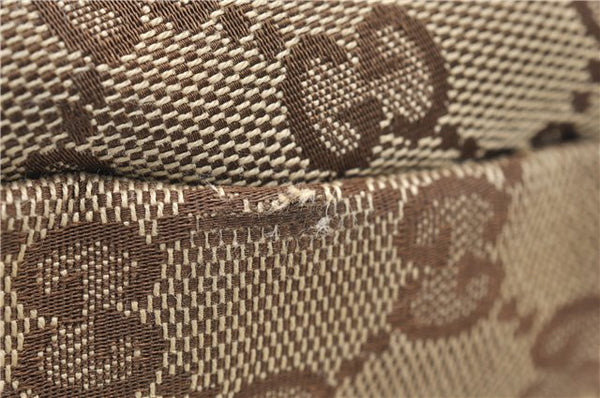 Authentic GUCCI Abbey Shoulder Tote Bag GG Canvas Leather 130736 Brown 4853E