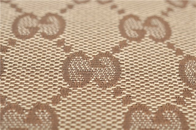 Authentic GUCCI Abbey Shoulder Tote Bag GG Canvas Leather 130736 Brown 4853E