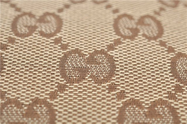 Authentic GUCCI Abbey Shoulder Tote Bag GG Canvas Leather 130736 Brown 4853E