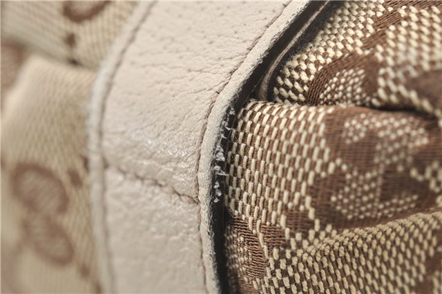 Authentic GUCCI Abbey Shoulder Tote Bag GG Canvas Leather 130736 Brown 4853E