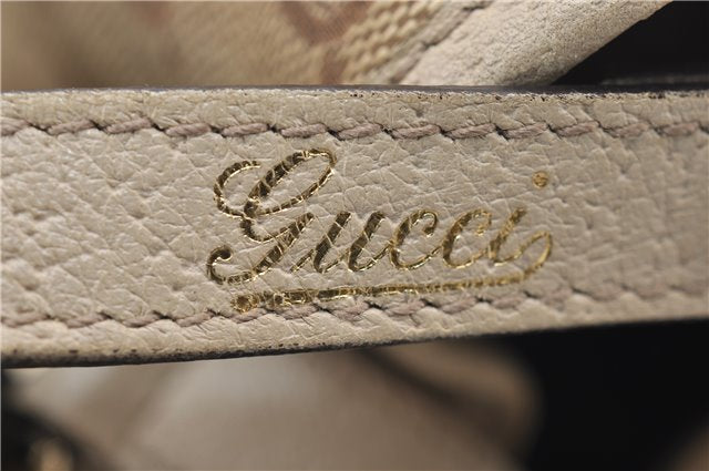 Authentic GUCCI Abbey Shoulder Tote Bag GG Canvas Leather 130736 Brown 4853E