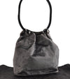 Authentic GUCCI Vintage Plastic Shoulder Hand Bag Velour 0013750 Gray 4853I