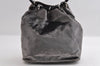 Authentic GUCCI Vintage Plastic Shoulder Hand Bag Velour 0013750 Gray 4853I